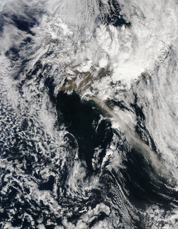 Ash plume from Eyjafjallajokull on 16th of May